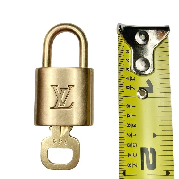 #344 Authentic Louis Vuitton Brass Lock & Key Set on a 18K Gold Plated Necklace - Picture 12 of 12
